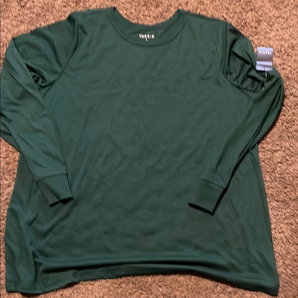 Torrid dark Green Long Sleeve Top